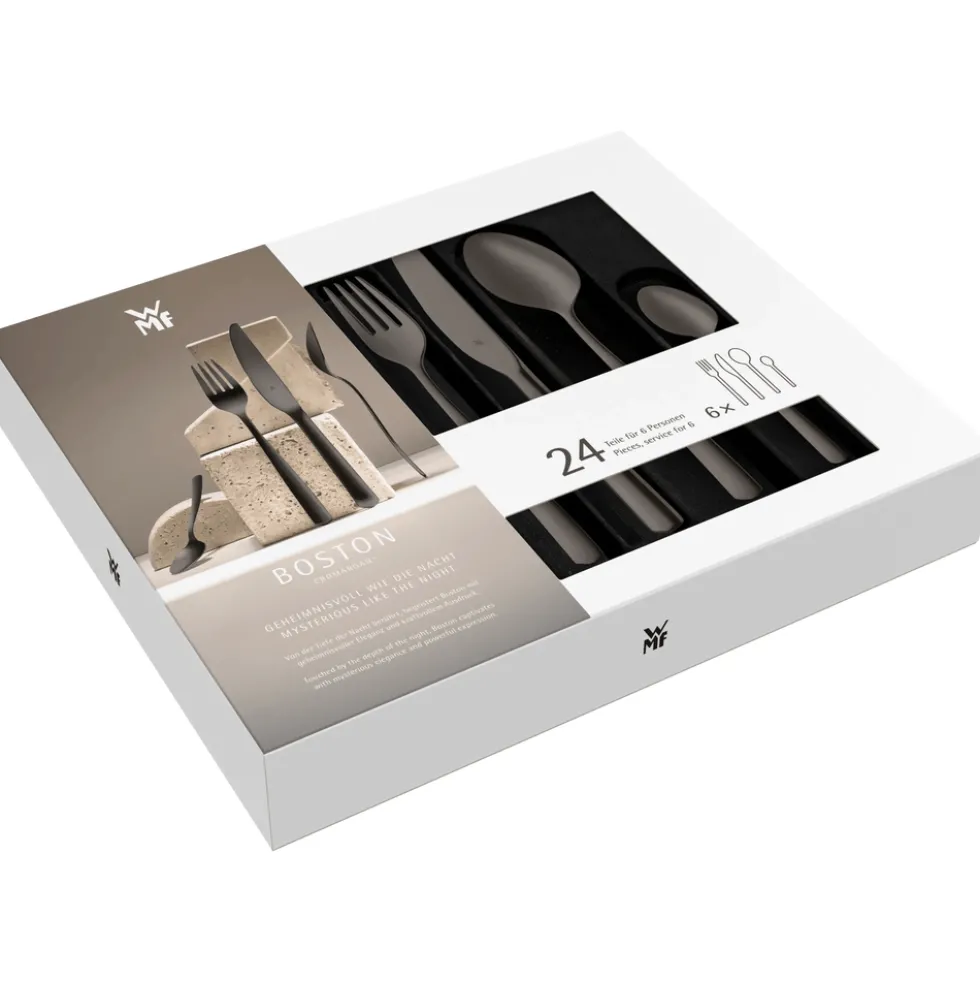 Boston Besteck-Set, Dark Passion, 24-teilig, Cromargan® hochwertiger Edelstahl