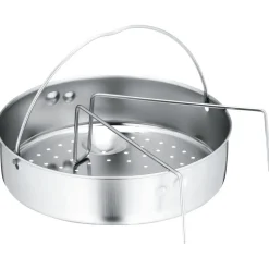 Dampfgareinsatz mit Griff und Untersetzer für Schnellkochtöpfe, 22 cm