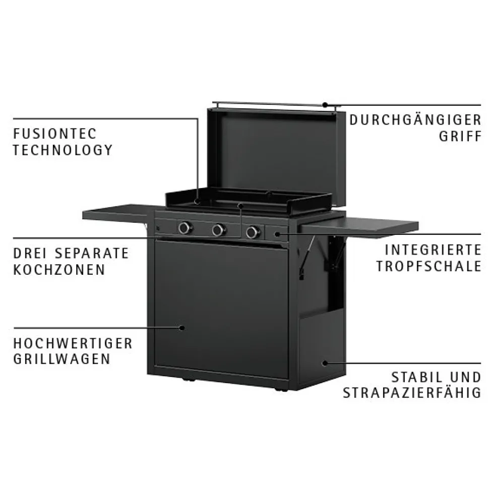 Edition One Plancha-Set mit Wagen, 75 cm, Gas