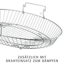 Extrabräter mit Metalldeckel, Drahteinsatz und Fleischthermometer