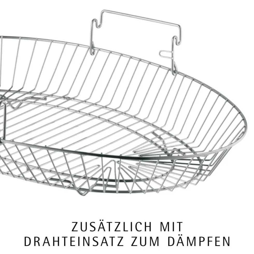 Extrabräter mit Metalldeckel, Drahteinsatz und Fleischthermometer