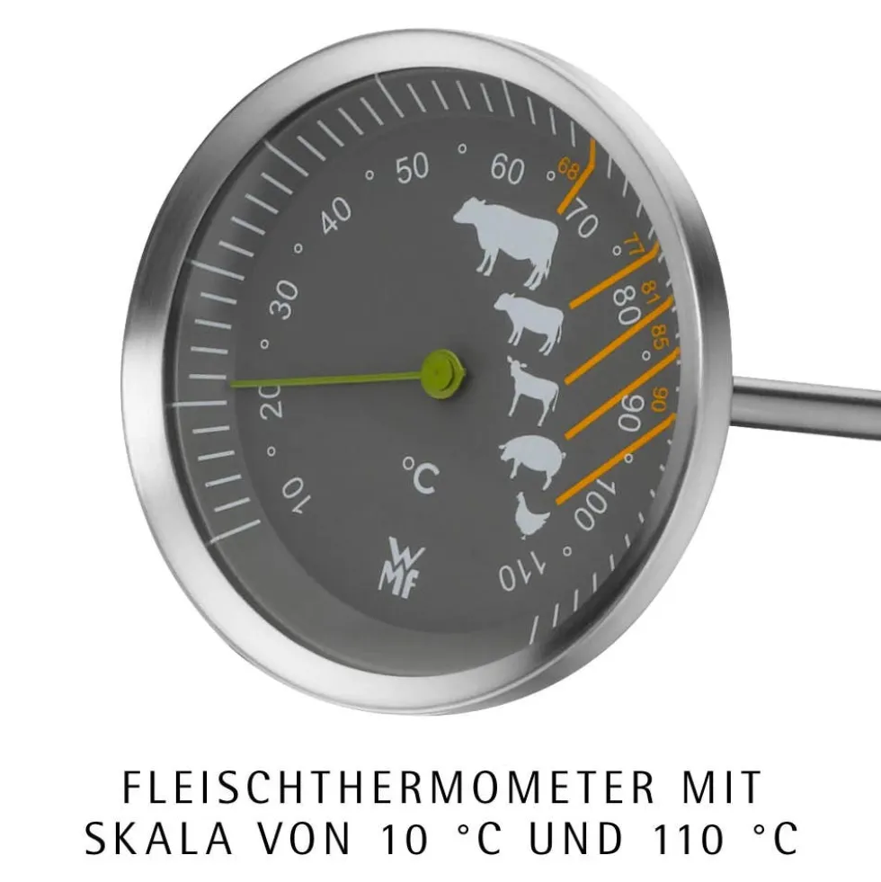 Extrabräter mit Metalldeckel, Drahteinsatz und Fleischthermometer