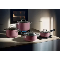 Fusiontec Mineral Multi-Topf mit Glasdeckel, 22 cm, Rose Quartz