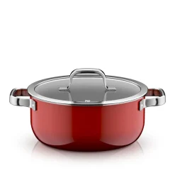 Fusiontec Mineral Pro, Bratentopf mit Deckel, 24 cm, Passion Red