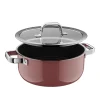 Fusiontec Mineral Pro, Bratentopf mit Deckel, 24 cm, Rose Quartz