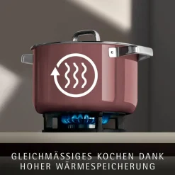 Fusiontec Mineral Pro, Kochtopf mit Deckel, 24 cm, Rose Quartz