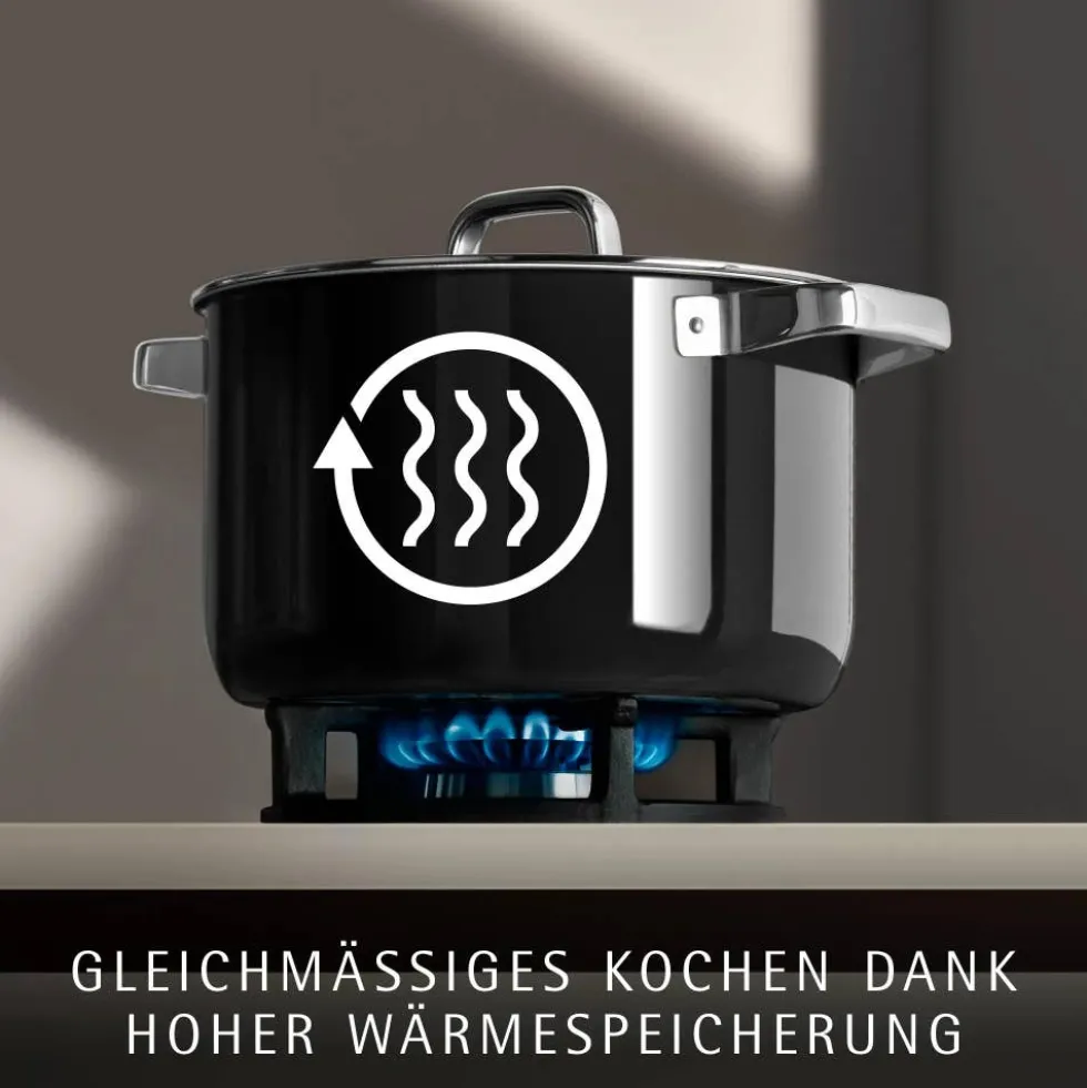 Fusiontec Mineral Pro, Kochtopf mit Deckel, 24 cm, Black