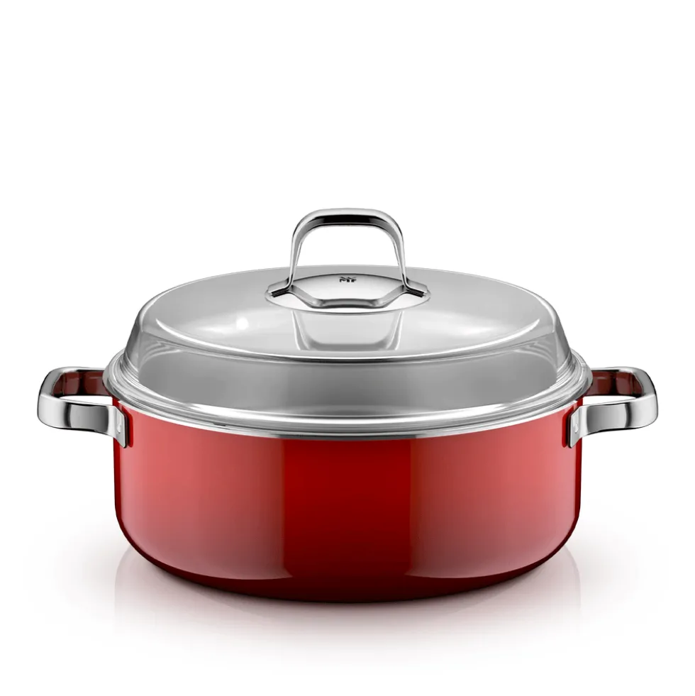 Fusiontec Mineral Pro, Schmortopf mit Deckel, 28 cm, Passion Red