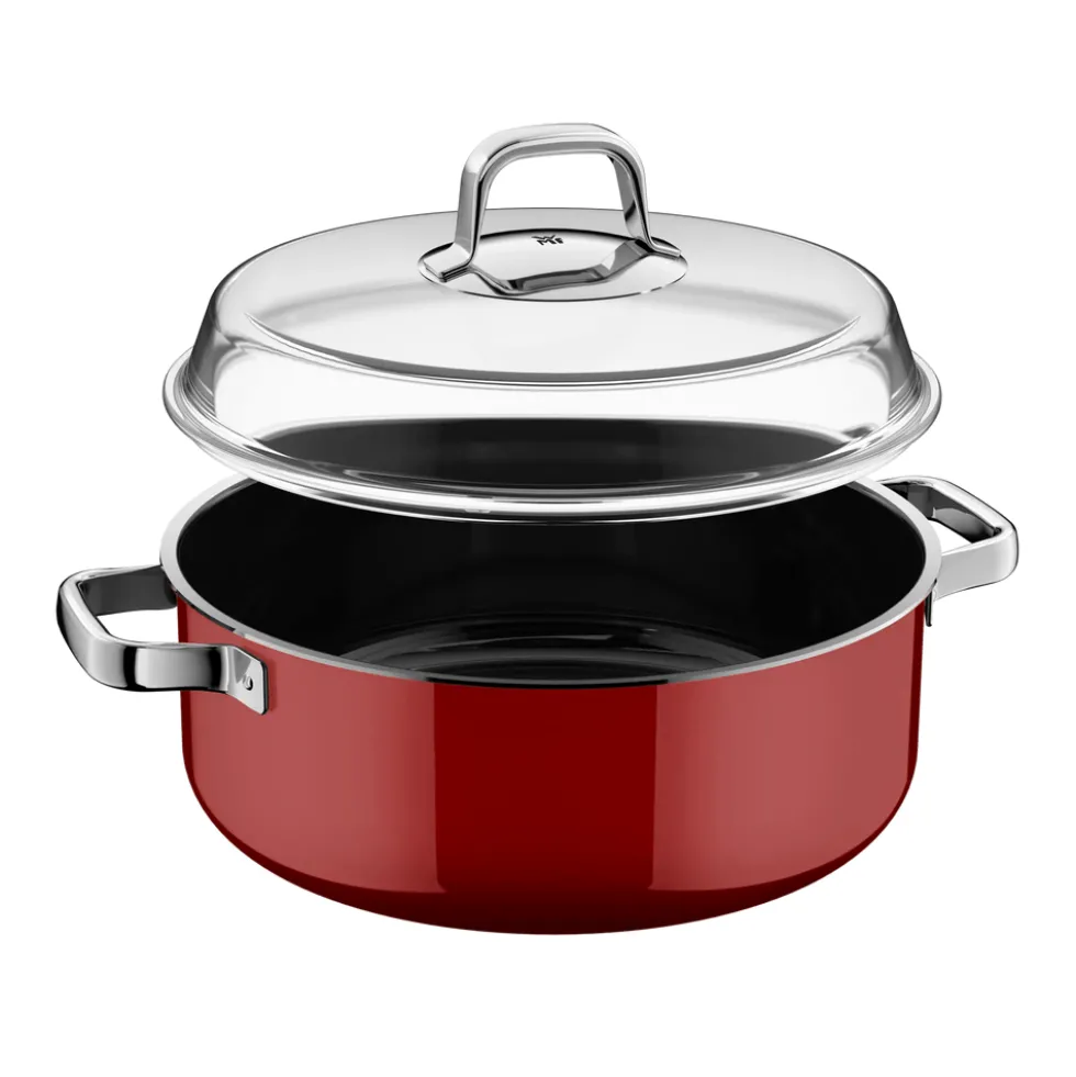 Fusiontec Mineral Pro, Schmortopf mit Deckel, 28 cm, Passion Red
