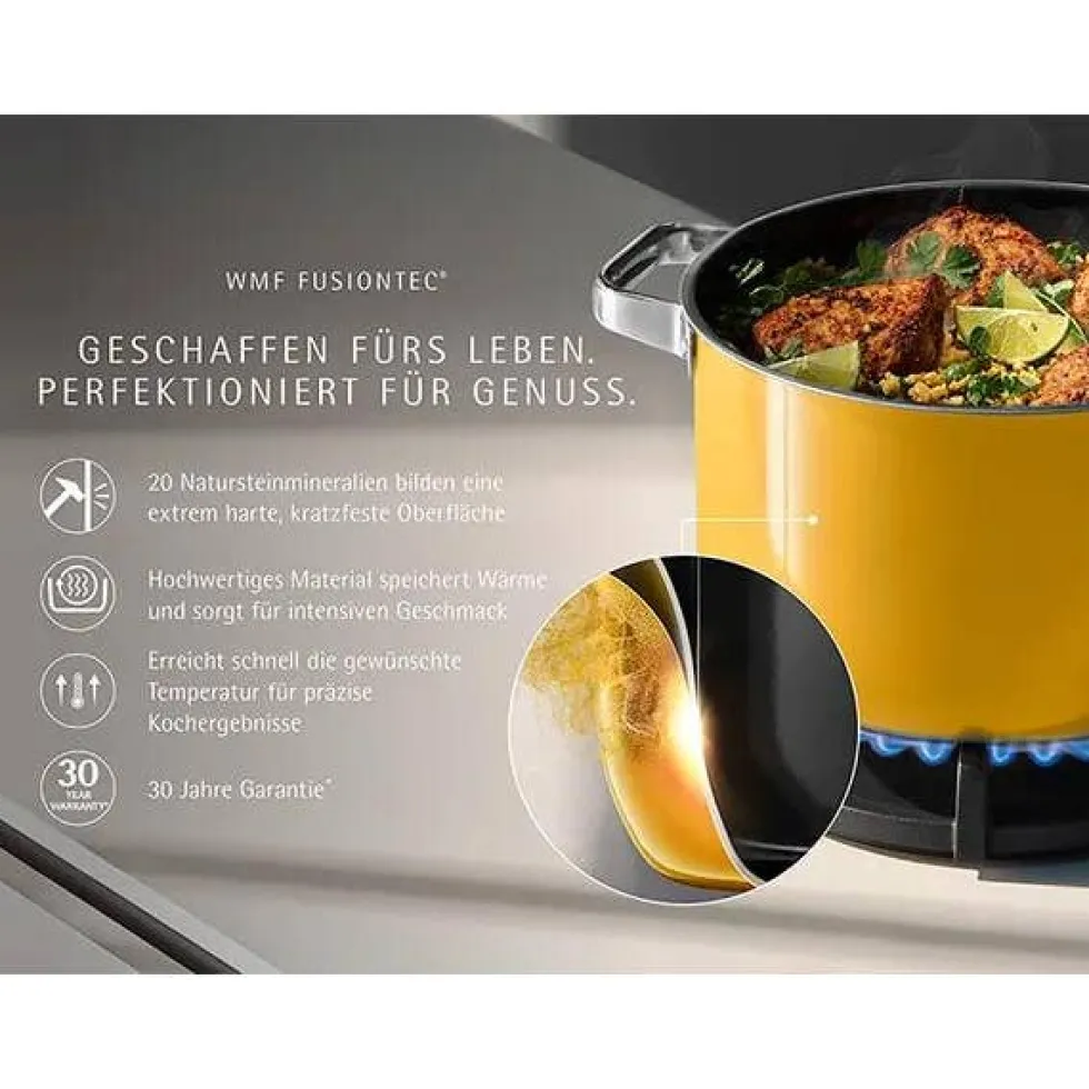 Fusiontec Mineral Pro, Schmortopf mit Deckel, 28 cm, Mango Yellow