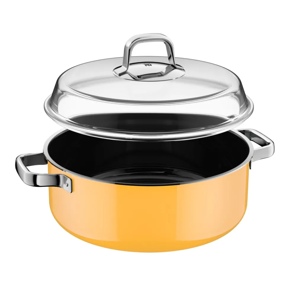 Fusiontec Mineral Pro, Schmortopf mit Deckel, 28 cm, Mango Yellow