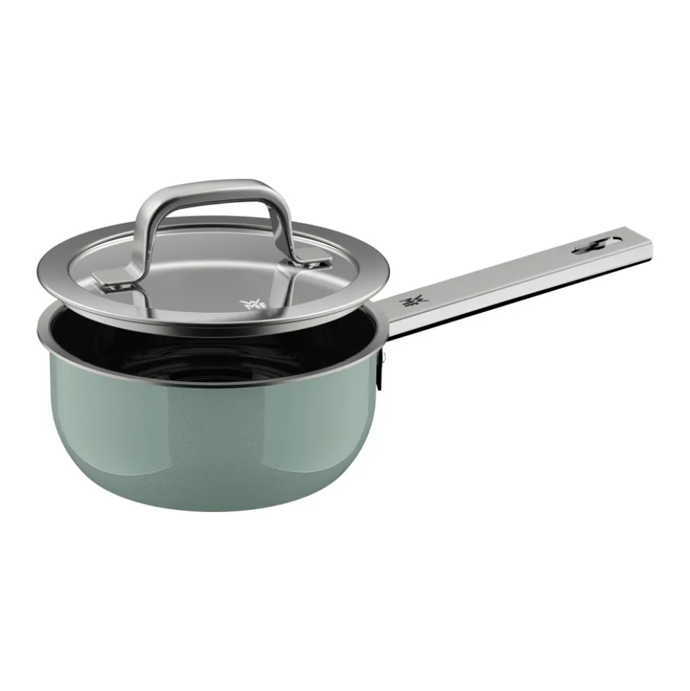 Fusiontec Mineral Pro, Stielkasserolle mit Deckel, 16 cm, Eucalyptus Haze