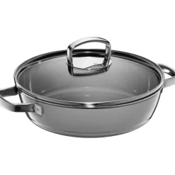 Fusiontec Mineral Schmorpfanne mit Glasdeckel, 24 cm, Platinum