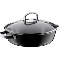 Fusiontec Mineral Schmorpfanne mit Glasdeckel, 28 cm, Black