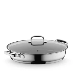 Gourmet-/Fischpfanne mit Glasdeckel, oval, 38 x 26 cm