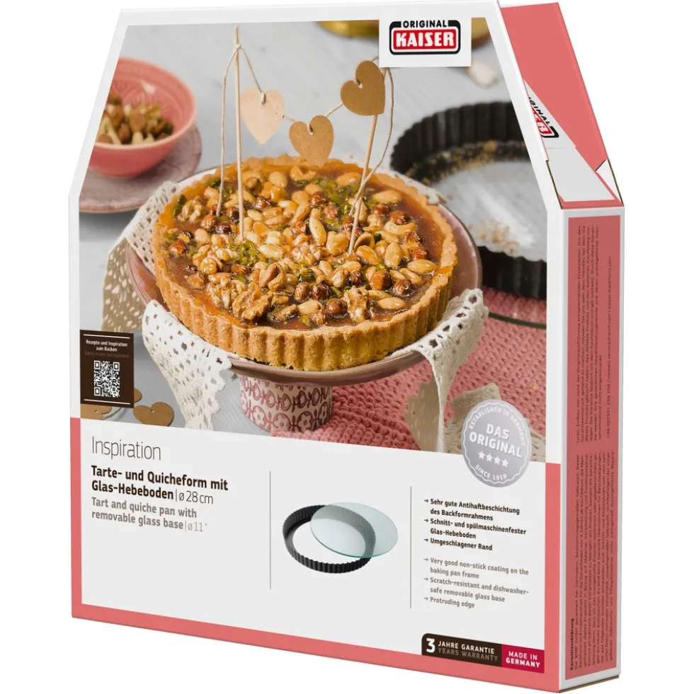 KAISER Inspiration Tarte- & Quicheform mit Glashebeboden, 28 cm