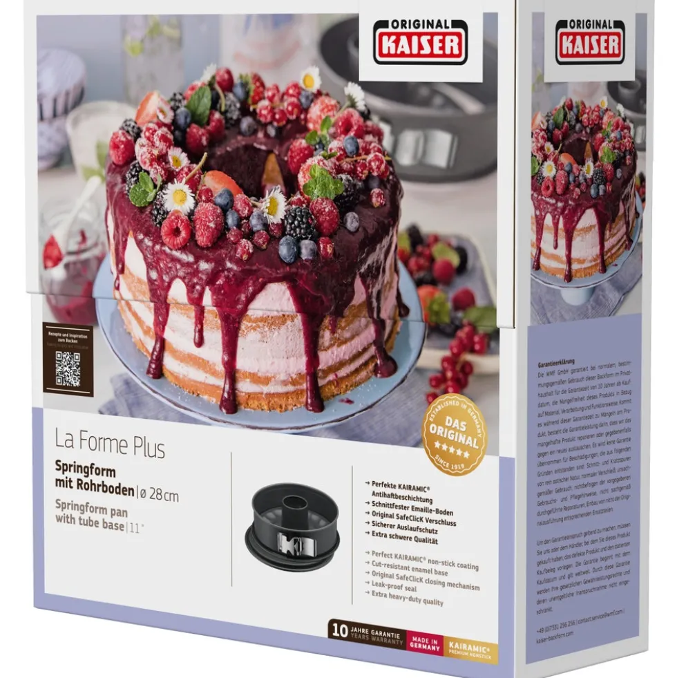 KAISER La Forme Plus Springform mit Rohrboden und SafeClick, 28 cm