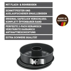 KAISER La Forme Plus Springform mit Rohrboden und SafeClick, 28 cm