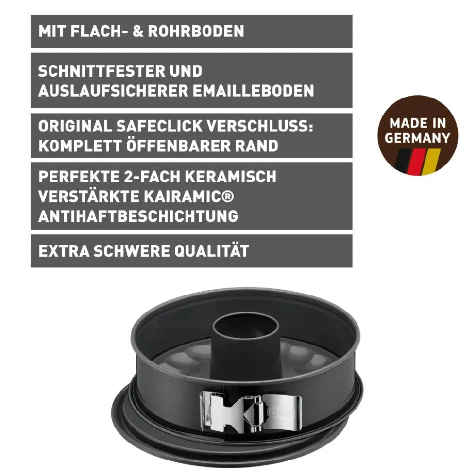 KAISER La Forme Plus Springform mit Rohrboden und SafeClick, 28 cm