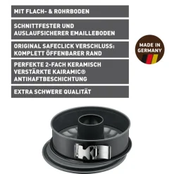 KAISER La Forme Plus Springform mit Rohrboden und SafeClick, 26 cm