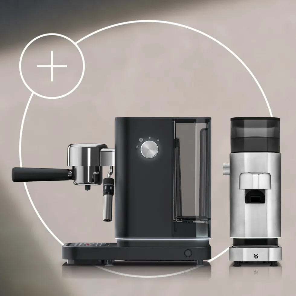 Lumero Set: WMF Lumero Espressomaschine in Deep Black mit Espressomühle