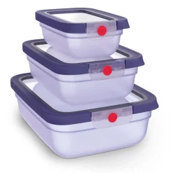 oneClick Frischhaltedosen 3-teiliges Space Saving Set (0,5 / 1,2 / 2,3 L) N12304