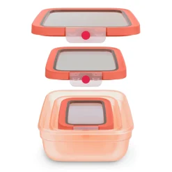 oneClick Frischhaltedosen 3-teiliges Space Saving Set (0,5 / 1,2 / 2,3 L) N12303