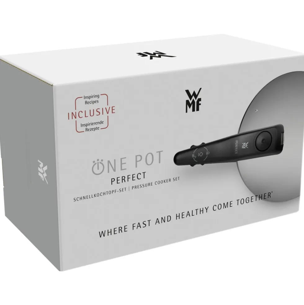 Perfect One Pot Schnellkochtopf-Set, 22 cm, 3 & 4,5 L, stapelbar, mit Dämpfeinsatz