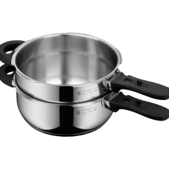 Perfect Plus One Pot Schnellkochtopf-Set, 22 cm, 3 & 4,5 L, stapelbar, mit Dämpfeinsatz