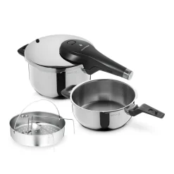 Perfect Premium One Pot Schnellkochtopf-Set mit Dampfgareinsatz, 22 cm, 4,5 und 3,0 Liter