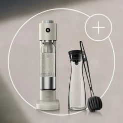 Set: Element One Wassersprudler, Moondust, mit Wasserkaraffe und Reinigungsbürste