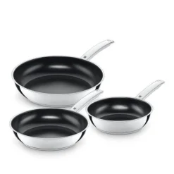 Set: WMF Durado Bratpfannen-Set, 3-teilig, mit Pfannenschutzmatten-Set, 2-teilig