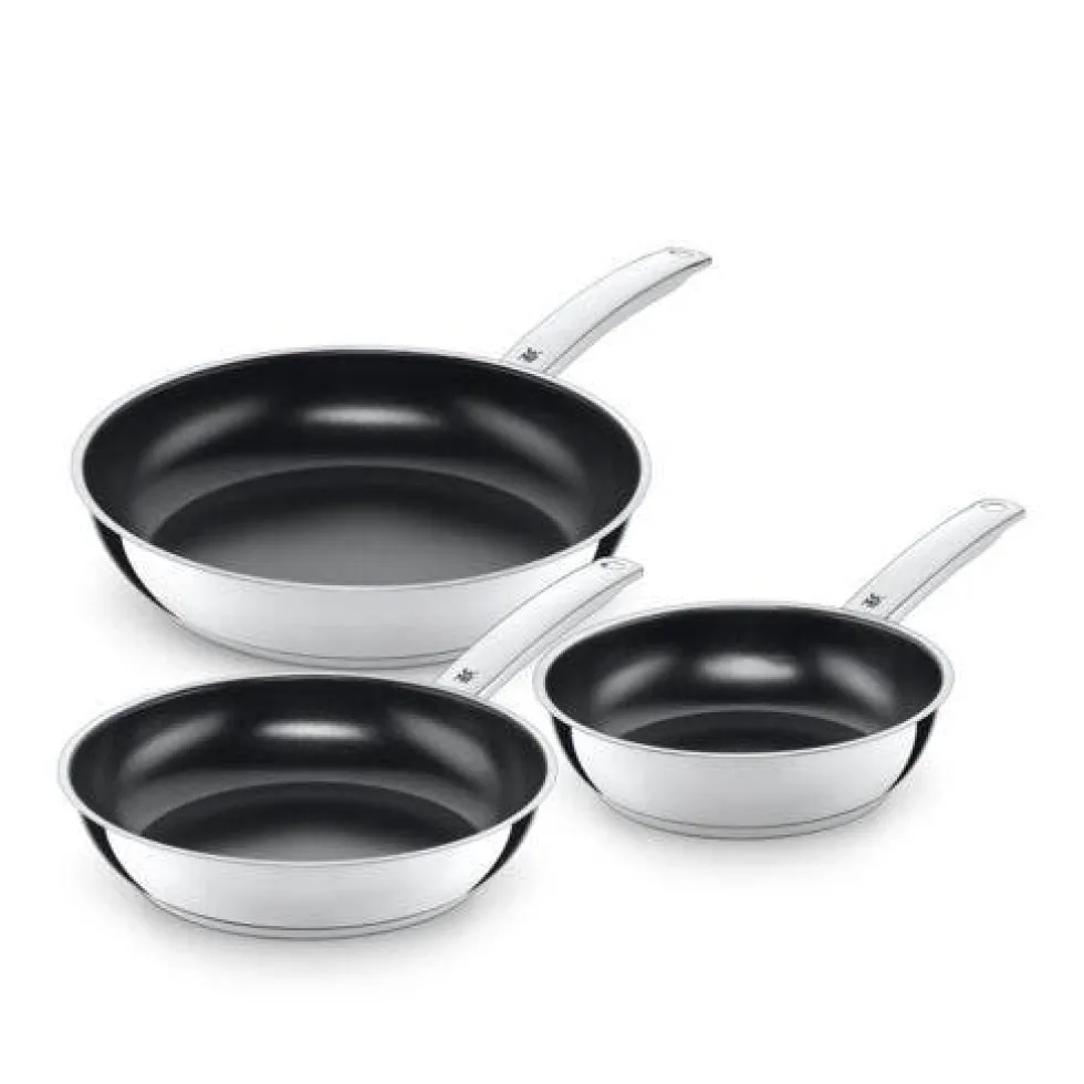 Set: WMF Durado Bratpfannen-Set, 3-teilig, mit Pfannenschutzmatten-Set, 2-teilig