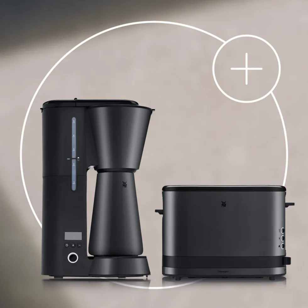 Set: WMF KÜCHENminis, Aroma Kaffeemaschine und 2-Scheiben-Toaster, Deep Black