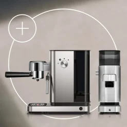 Set: WMF Lono Silk Espressomaschine und Espressomühle