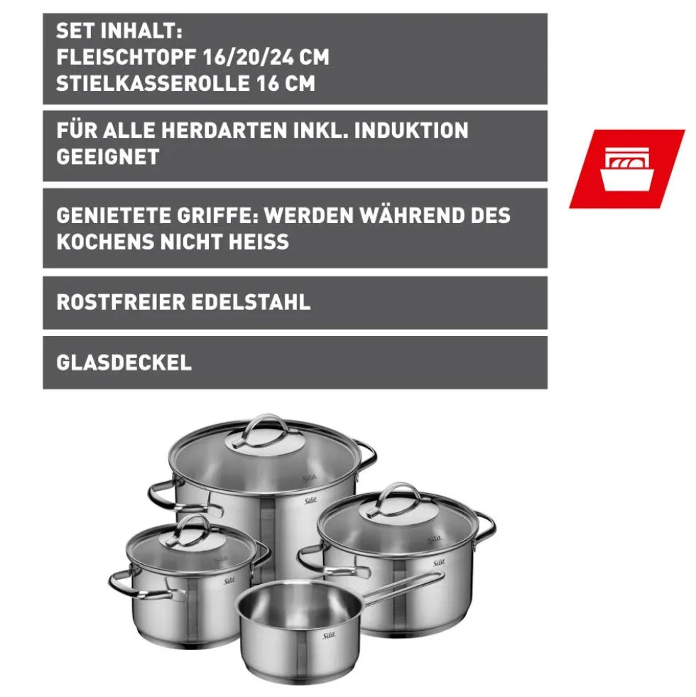 Silit Achat Topf-Set, 4-teilig