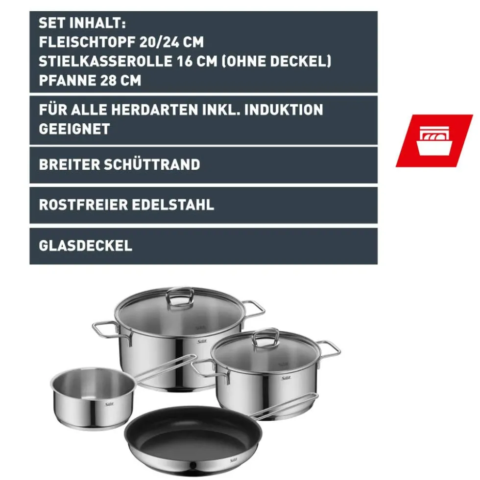 Silit Alicante Kochgeschirr-Set, 4-teilig