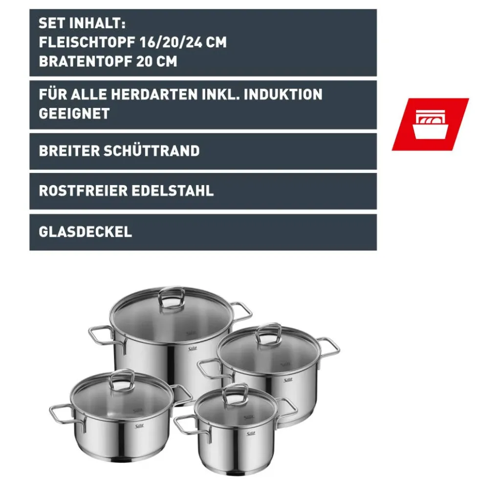 Silit Alicante Topf-Set, 4-teilig