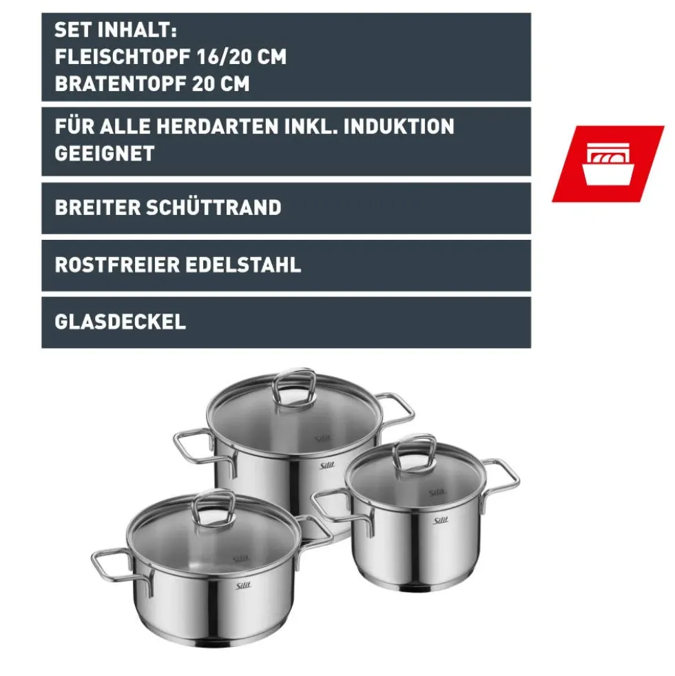Silit Alicante Topf Set 3 teilig