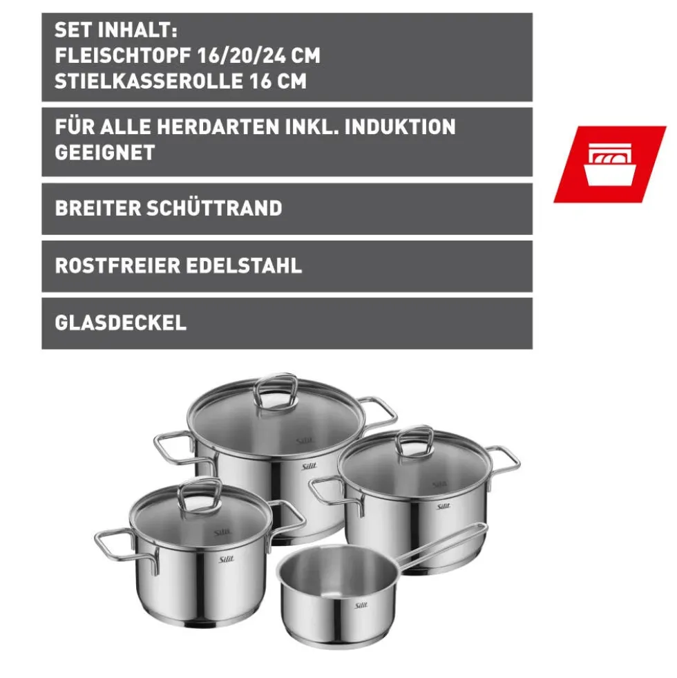 Silit Alicante Topf-Set, 4-teilig