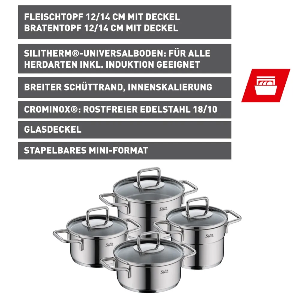 Silit Extra Cook Mini Topf Set 4 teilig