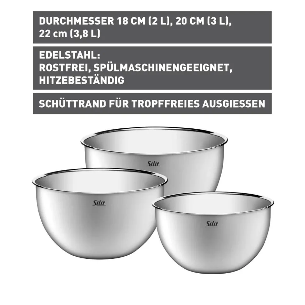 Silit Küchenschüssel-Set, 3-teilig