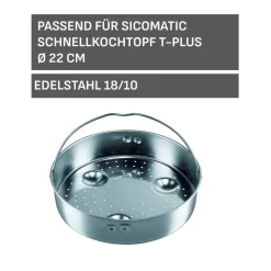 Silit Sicomatic Edelstahl-Einsatz, gelocht, 22 cm