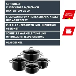 Silit Silargan® Elegance Topf-Set, 4-teilig, Black