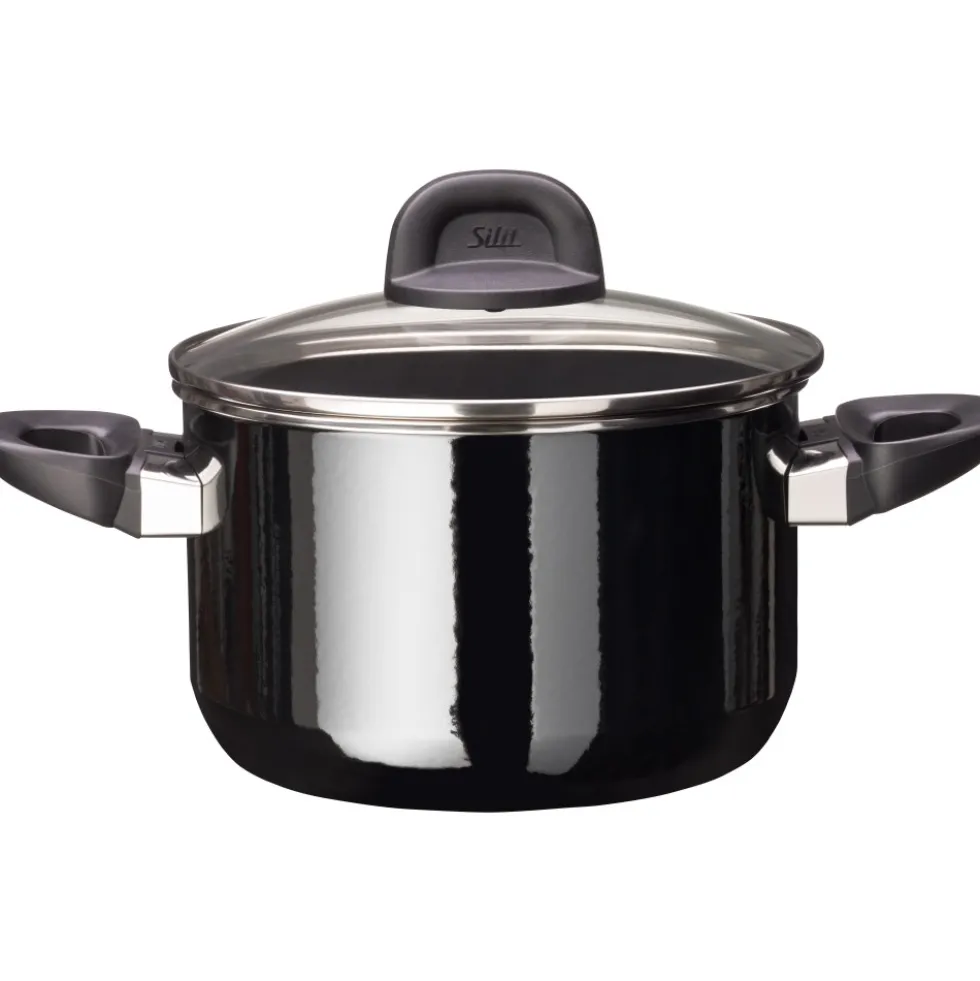 Silit Silargan® Modesto Kochtopf mit Deckel, 20 cm, Black