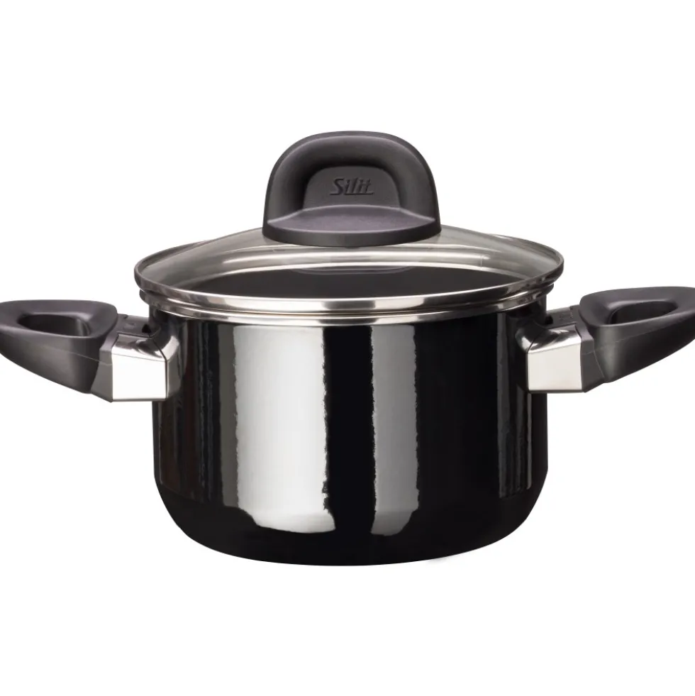 Silit Silargan® Modesto Kochtopf mit Deckel, 16 cm, Black