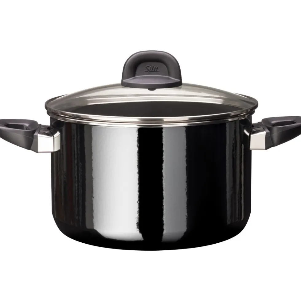 Silit Silargan® Modesto Kochtopf mit Deckel, 24 cm, Black