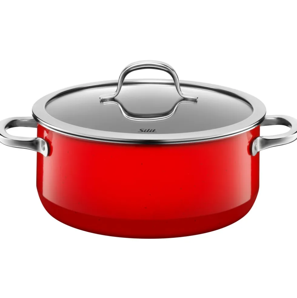 Silit Silargan® Passion Bratentopf mit Deckel, 24 cm, Red