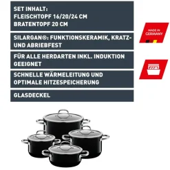Silit Silargan® Passion Topf-Set, 4-teilig, Black