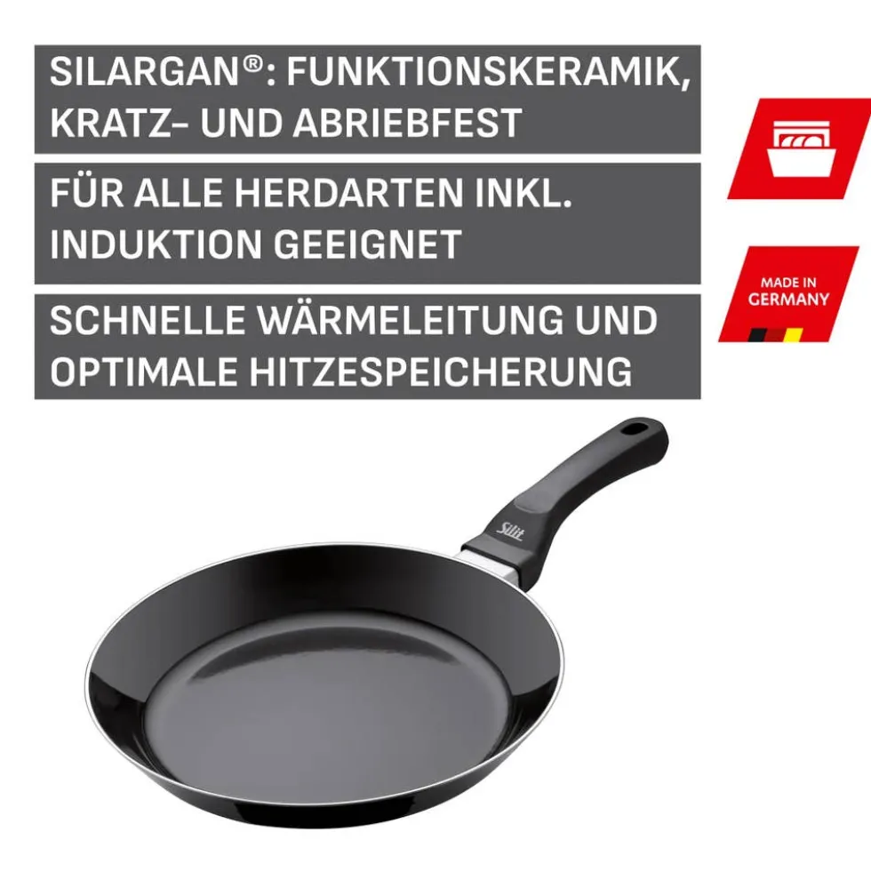 Silit Silargan® Professional Stielpfanne flach, 28 cm, Black